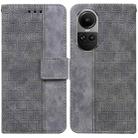 For OPPO Reno10 5G Global/Reno10 Pro Global Geometric Embossed Leather Phone Case(Grey) - 1