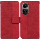For OPPO Reno10 5G Global/Reno10 Pro Global Geometric Embossed Leather Phone Case(Red) - 1