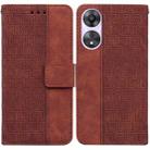 For OPPO A58 4G Geometric Embossed Leather Phone Case(Brown) - 1