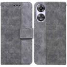 For OPPO A58 4G Geometric Embossed Leather Phone Case(Grey) - 1