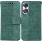 For OPPO A78 4G Geometric Embossed Leather Phone Case(Green) - 1