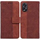 For OPPO A38 4G / A18 Geometric Embossed Leather Phone Case(Brown) - 1