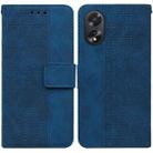 For OPPO A38 4G / A18 Geometric Embossed Leather Phone Case(Blue) - 1