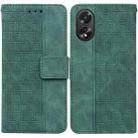 For OPPO A38 4G / A18 Geometric Embossed Leather Phone Case(Green) - 1