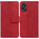 For OPPO A38 4G / A18 Geometric Embossed Leather Phone Case(Red) - 1