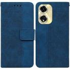 For OPPO A59 5G / A2M Geometric Embossed Leather Phone Case(Blue) - 1