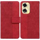 For OPPO A59 5G / A2M Geometric Embossed Leather Phone Case(Red) - 1