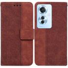 For OPPO Reno11 F Global Geometric Embossed Leather Phone Case(Brown) - 1