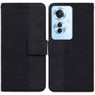 For OPPO Reno11 F Global Geometric Embossed Leather Phone Case(Black) - 1