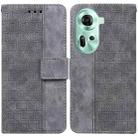 For OPPO Reno11 Global Geometric Embossed Leather Phone Case(Grey) - 1