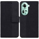 For OPPO Reno11 Global Geometric Embossed Leather Phone Case(Black) - 1