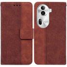 For OPPO Reno11 Pro 5G Global Geometric Embossed Leather Phone Case(Brown) - 1