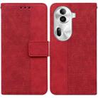 For OPPO Reno11 Pro 5G Global Geometric Embossed Leather Phone Case(Red) - 1