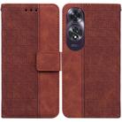 For OPPO A60 4G Geometric Embossed Leather Phone Case(Brown) - 1