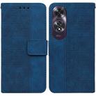 For OPPO A60 4G Geometric Embossed Leather Phone Case(Blue) - 1