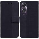 For OPPO A60 4G Geometric Embossed Leather Phone Case(Black) - 1