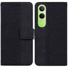 For OPPO K12x Geometric Embossed Leather Phone Case(Black) - 1