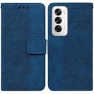 For OPPO Reno12 5G Global Geometric Embossed Leather Phone Case(Blue) - 1