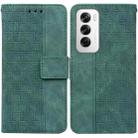 For OPPO Reno12 5G Global Geometric Embossed Leather Phone Case(Green) - 1