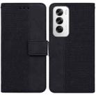 For OPPO Reno12 5G Global Geometric Embossed Leather Phone Case(Black) - 1