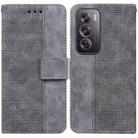 For OPPO Reno12 Pro 5G Global Geometric Embossed Leather Phone Case(Grey) - 1
