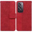 For OPPO Reno12 Pro 5G Global Geometric Embossed Leather Phone Case(Red) - 1