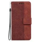 For OPPO Reno12 F 5G Geometric Embossed Leather Phone Case(Brown) - 3