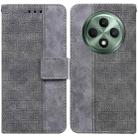 For OPPO Reno12 F 5G Geometric Embossed Leather Phone Case(Grey) - 1