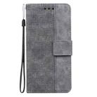 For OPPO Reno12 F 5G Geometric Embossed Leather Phone Case(Grey) - 3