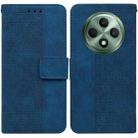 For OPPO Reno12 F 5G Geometric Embossed Leather Phone Case(Blue) - 1