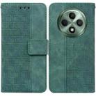 For OPPO Reno12 F 5G Geometric Embossed Leather Phone Case(Green) - 1