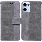 For OPPO Reno13 Global Geometric Embossed Leather Phone Case(Grey) - 1