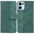 For OPPO Reno13 Global Geometric Embossed Leather Phone Case(Green) - 1