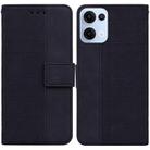 For OPPO Reno13 Global Geometric Embossed Leather Phone Case(Black) - 1