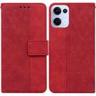 For OPPO Reno13 Global Geometric Embossed Leather Phone Case(Red) - 1