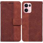For OPPO Reno13 Pro Global Geometric Embossed Leather Phone Case(Brown) - 1