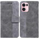 For OPPO Reno13 Pro Global Geometric Embossed Leather Phone Case(Grey) - 1
