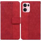 For OPPO Reno13 Pro Global Geometric Embossed Leather Phone Case(Red) - 1