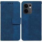 For OPPO Reno13 F 4G / 5G Geometric Embossed Leather Phone Case(Blue) - 1