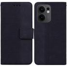 For OPPO Reno13 F 4G / 5G Geometric Embossed Leather Phone Case(Black) - 1