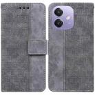 For OPPO A5x 5G / A3 4G / 5G / A3x 4G / 5G Geometric Embossed Leather Phone Case(Grey) - 1