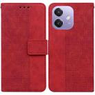 For OPPO A5x 5G / A3 4G / 5G / A3x 4G / 5G Geometric Embossed Leather Phone Case(Red) - 1
