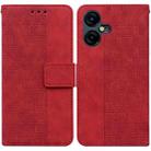 For Tecno Camon 20 Pro 4G / 20 Geometric Embossed Leather Phone Case(Red) - 1