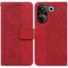 For Tecno Pova Neo 3 Geometric Embossed Leather Phone Case(Red) - 1