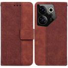 For Tecno Camon 20 Premier 5G Geometric Embossed Leather Phone Case(Brown) - 1