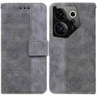 For Tecno Camon 20 Premier 5G Geometric Embossed Leather Phone Case(Grey) - 1