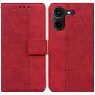 For Tecno Pova 5 Pro Geometric Embossed Leather Phone Case(Red) - 1