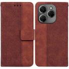 For Tecno Spark 20 Pro Geometric Embossed Leather Phone Case(Brown) - 1