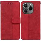 For Tecno Spark 20 Pro Geometric Embossed Leather Phone Case(Red) - 1