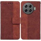 For Tecno Spark 20 Pro+ 4G Geometric Embossed Leather Phone Case(Brown) - 1